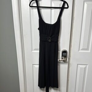 Bisou Bisou Black Ruched Tie Front Sundress